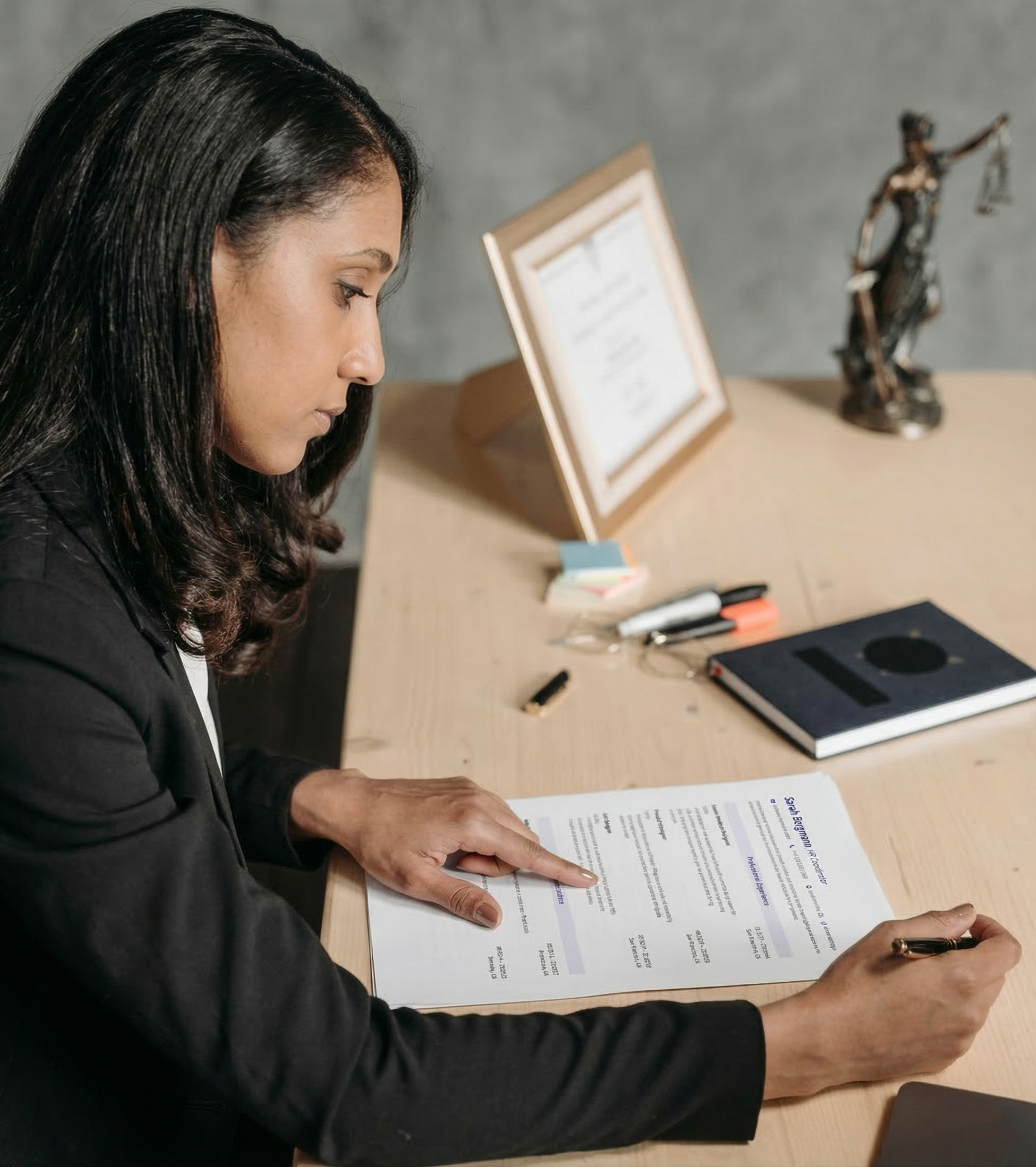 Professional reviewing a resume