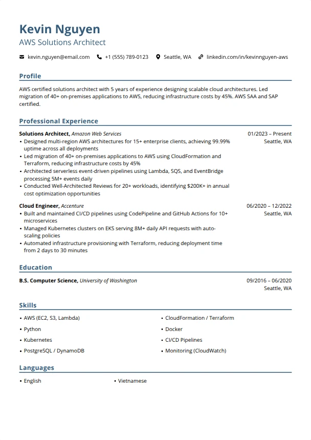 AWS Resume — Blueprint template