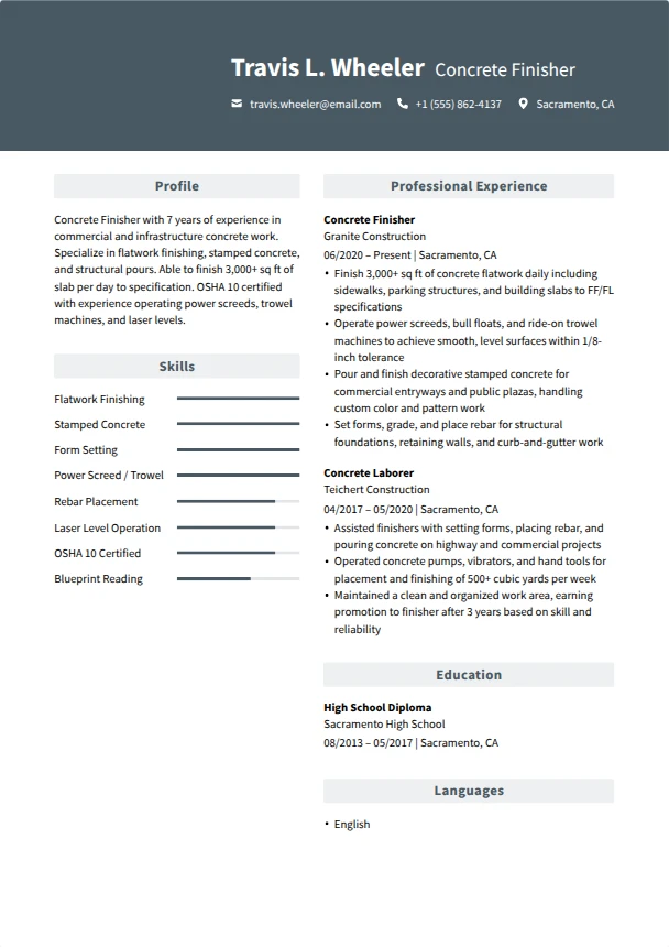Concrete Resume — Alpine template