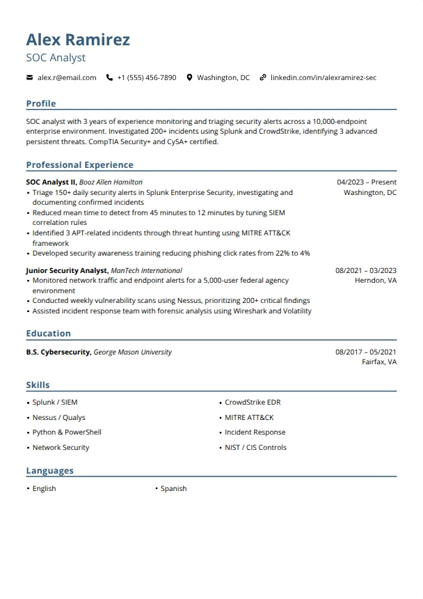 Cybersecurity Resume (No Experience) — Blueprint template